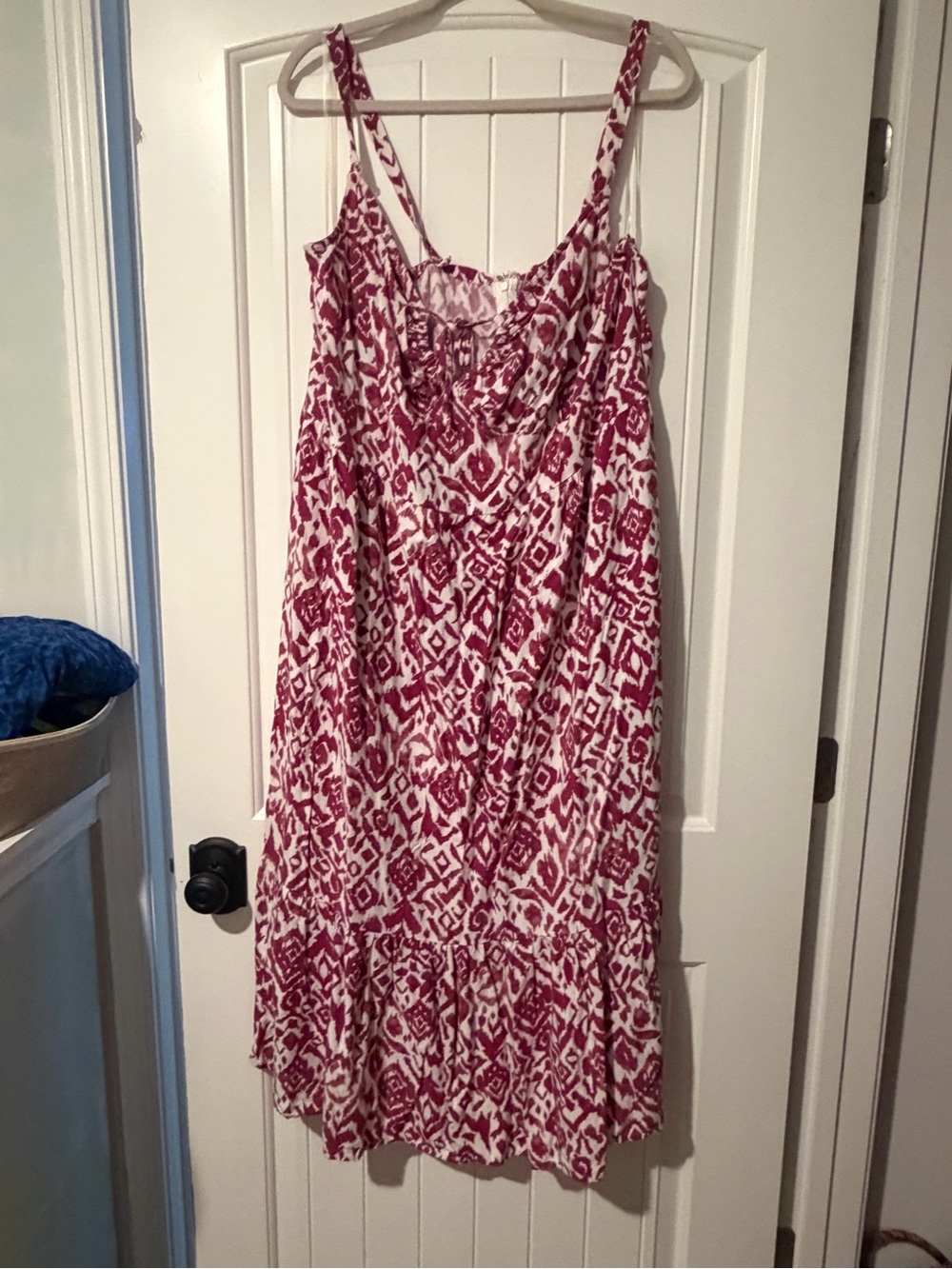 Sleeveless Pink Print Midi Dress